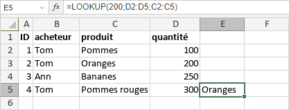 Fonction LOOKUP