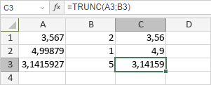 Fonction TRUNC