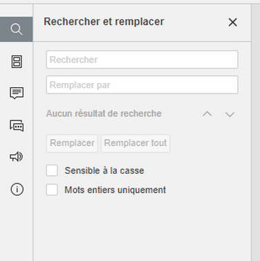Fenêtre Rechercher et remplacer