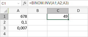 Fonction LOI.BINOMIALE.INVERSE