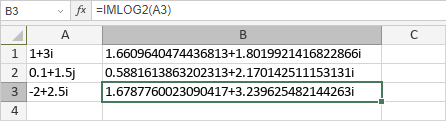 Fonction COMPLEXE.LOG2