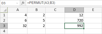 Fonction PERMUTATION