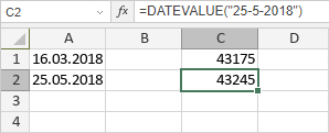 Функция DATEVALUE