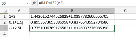 Función IM.RAIZ2