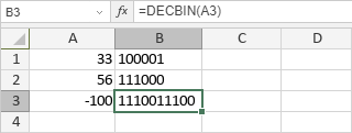 Fonction DECBIN