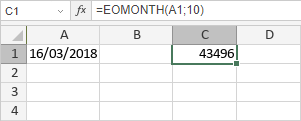 Fonction EOMONTH