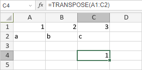 Fonction TRANSPOSE