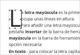 Ejemplo de letra mayúscula