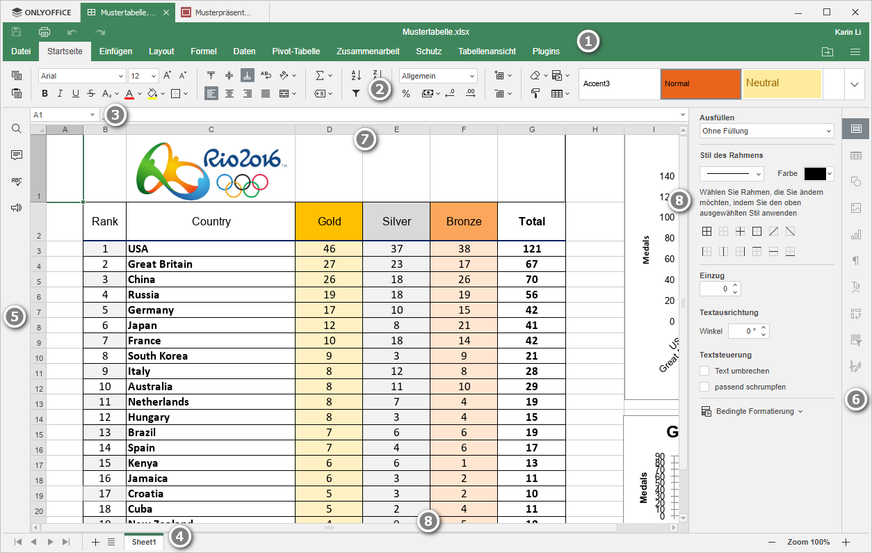 Dialogbox Desktop-Tabellenkalkulation