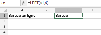 Fonction GAUCHE/GAUCHEB