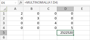 Fonction MULTINOMIALE