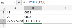 Fonction OCTHEX