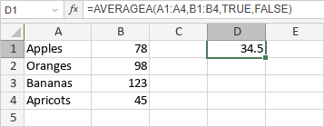 AVERAGEA Function