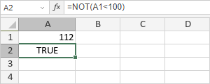 NOT Function: TRUE