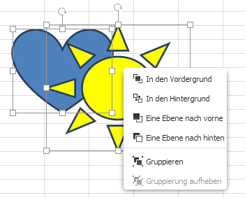 Gruppierung der Objekte