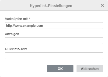 Fenster Hyperlink hinzufügen